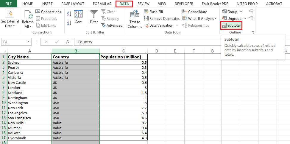 Outline data in Excel - Sheetzoom Excel Courses