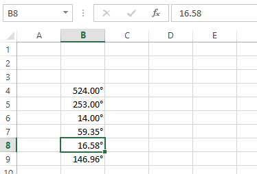 make the degree symbol in excel for mac