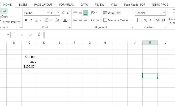 excel accounting with cents reformatted to display dollars