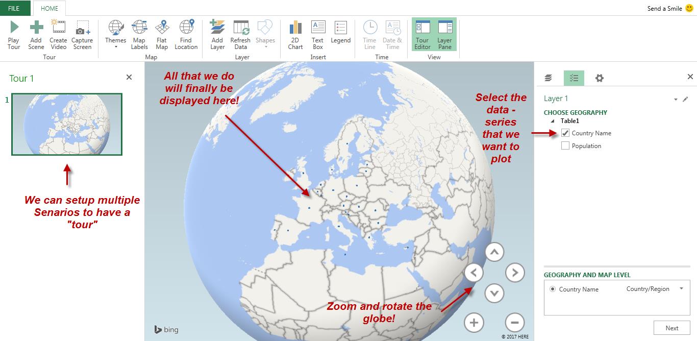 An Introduction To Excel Power Map Sheetzoom Excel Tutorials