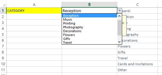 Drop-Down List in Excel